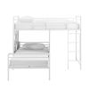 Modern Geo Cutout Colorful Twin L-Shaped Bunk Bed ‚Äì White / Cool Grey