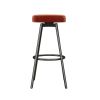 Modern Glam Upholstered Faux Velvet Bar Stool ‚Äì Rust