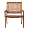 Coastal Solid Wood and Rattan Outdoor Accent Chair ‚Äì Dark Brown