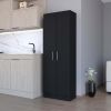 Black 5-Shelf Storage Pantry Cabinet