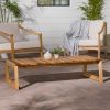 Modern Solid Wood Slat-Top Outdoor Coffee Table ‚Äì Natural