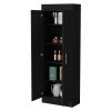 Black 5-Shelf Storage Pantry Cabinet