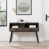 Contemporary 2-Drawer Angled Entry Table ‚Äì Slate Grey