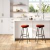 Modern Glam Upholstered Faux Velvet Bar Stool ‚Äì Rust