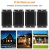 4Pack Solar Powered Wall Sconce Light IP55 Waterproof Rechargeable Optical Sensor Lamp Warm Yellow Lighting Lamp for Outdoor Fence Path Deck Patio