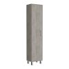 DEPOT E-SHOP Dryden Tall Narrow Storage Cabinet with 5-Tier Shelf and Broom Hangers, Concrete Gray