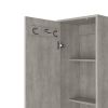 DEPOT E-SHOP Dryden Tall Narrow Storage Cabinet with 5-Tier Shelf and Broom Hangers, Concrete Gray