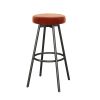 Modern Glam Upholstered Faux Velvet Bar Stool ‚Äì Rust