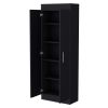 Black 5-Shelf Storage Pantry Cabinet