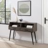 Contemporary 2-Drawer Angled Entry Table ‚Äì Slate Grey