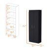 Black 5-Shelf Storage Pantry Cabinet