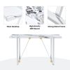 Modern Dining Table, 55 inch Faux Marble Kitchen Table for 4 People, Rectangular Dinner Table for Dining Room, Home Office, Living Room Furniture, Eas