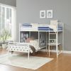 Modern Geo Cutout Colorful Twin L-Shaped Bunk Bed ‚Äì White / Cool Grey