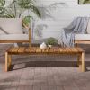Modern Solid Wood Slat-Top Outdoor Coffee Table ‚Äì Natural
