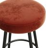 Modern Glam Upholstered Faux Velvet Bar Stool ‚Äì Rust
