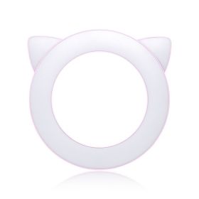 Live Support Bracket Fill Light, Soft Light 3200K-6500K Cute 10W LED Ring Light for Mobile Phone Make up Scene Lighting Photography Studio (Color: Pink)