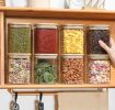 Airtight Food Storage Containers with Bamboo Lids, Plastic Kitchen and Pantry Organization Canisters for Cereal, DryFood, Flour and Sugar, BPA Free