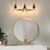 3-Lights Bathroom Vanity Lighting Fixtures Brushed Gold Modern Vanity Light 22Inch Bathroom Light Fixture Bathroom Lights Over Mirror with Clear Glass