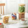 Airtight Food Storage Containers with Bamboo Lids, Plastic Kitchen and Pantry Organization Canisters for Cereal, DryFood, Flour and Sugar, BPA Free
