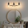 3-Lights Bathroom Vanity Lighting Fixtures Brushed Gold Modern Vanity Light 22Inch Bathroom Light Fixture Bathroom Lights Over Mirror with Clear Glass