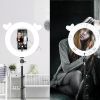 Live Support Bracket Fill Light, Soft Light 3200K-6500K Cute 10W LED Ring Light for Mobile Phone Make up Scene Lighting Photography Studio
