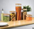 Airtight Food Storage Containers with Bamboo Lids, Plastic Kitchen and Pantry Organization Canisters for Cereal, DryFood, Flour and Sugar, BPA Free