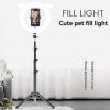 Live Support Bracket Fill Light, Soft Light 3200K-6500K Cute 10W LED Ring Light for Mobile Phone Make up Scene Lighting Photography Studio